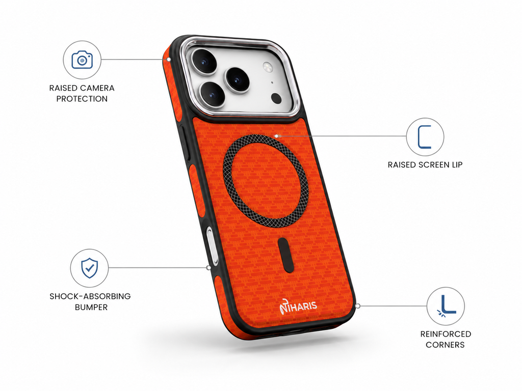 iPhone 17 Pro Max Magnetic Shockproof City Scenery - Orange