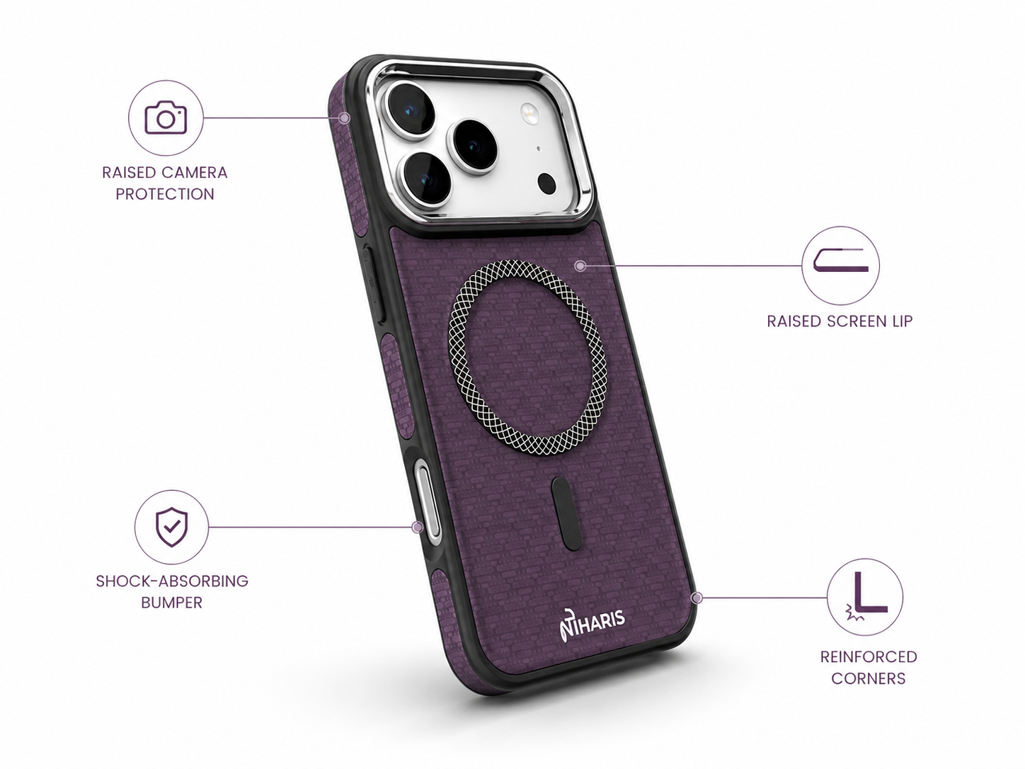 iPhone 17 Pro Max MagSafe Shockproof City Scenery - Lavender